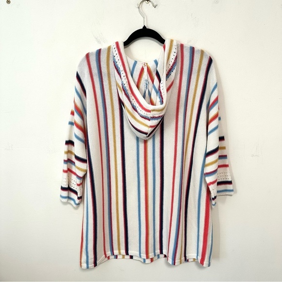 NATURAL Reflections Stripe Cotton Hoodie Sz L/G NWT - Picture 2 of 6